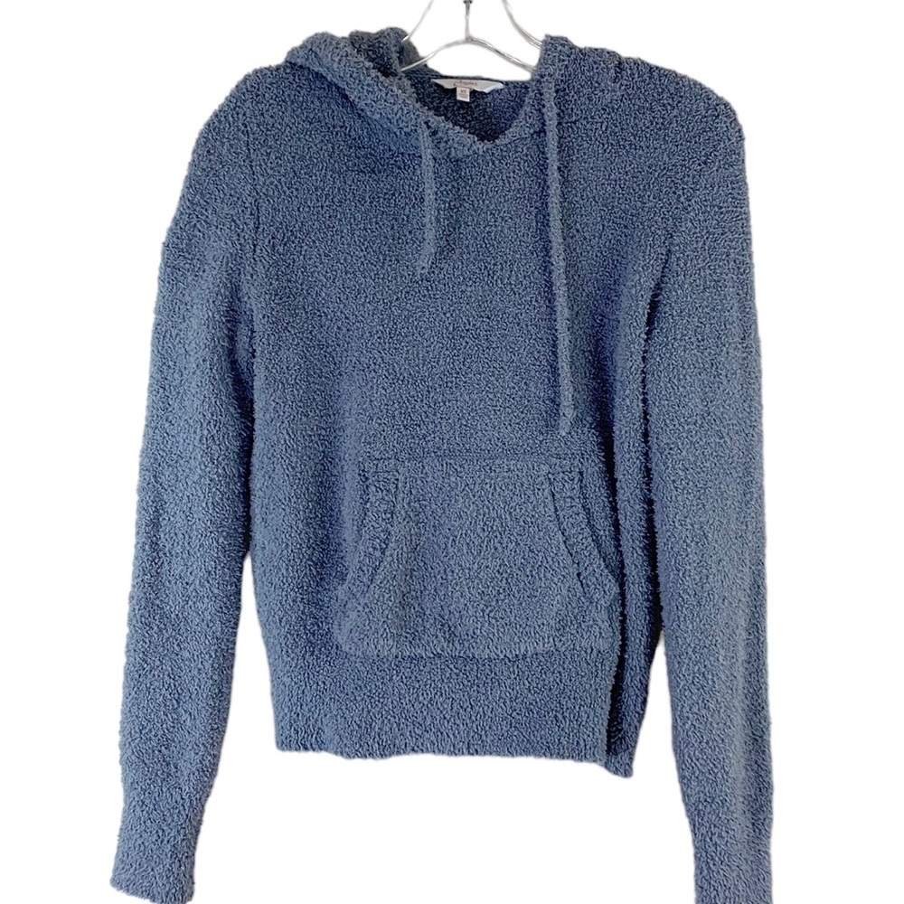 Candie’s Soft Fuzzy Hoodie Sweatshirt XS Cozy Pullover with Kangaroo Pocket